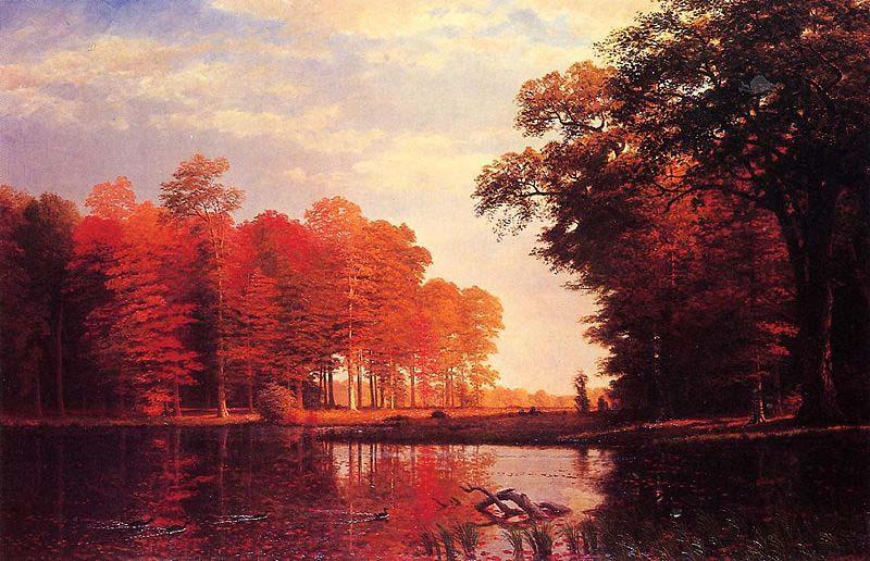 Albert Bierstadt Autumn Woods France oil painting art